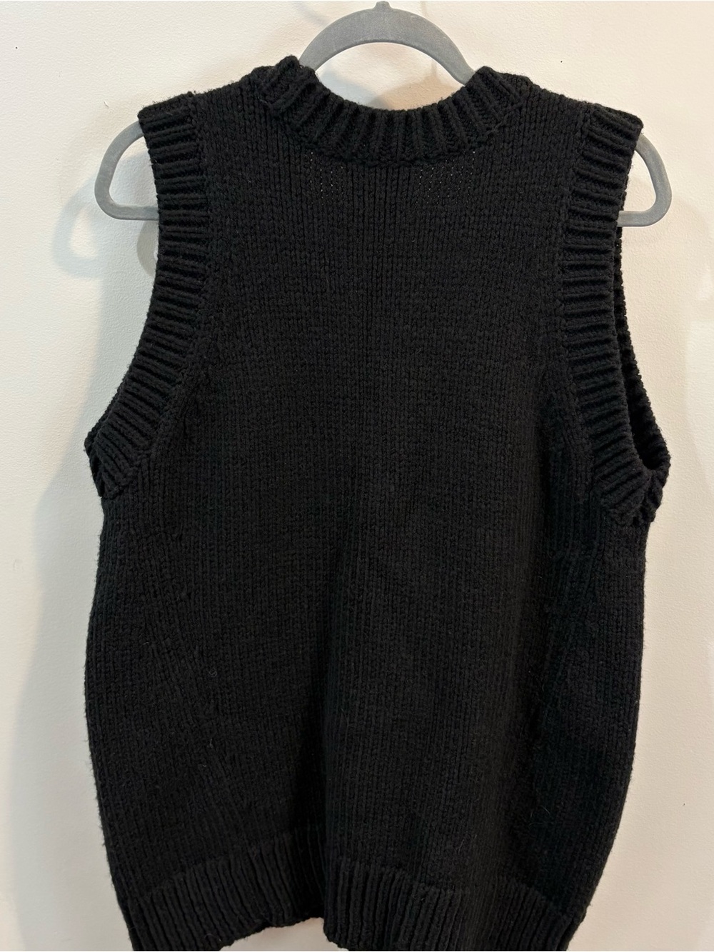 Tuckernuck Black Chunky Wool Blend Vest Size Large Academia - Picture 7 of 9